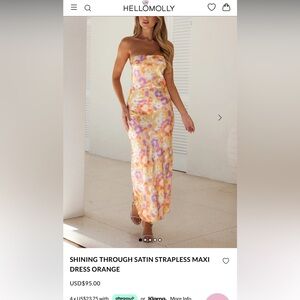 Floral Maxi Dress in Yellow, Orange, and Purple